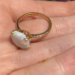 10K Gold Opal Solitaire Ring in Gold
